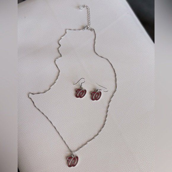 Washington Nationals Necklace and Earrings Set - Picture 2 of 3
